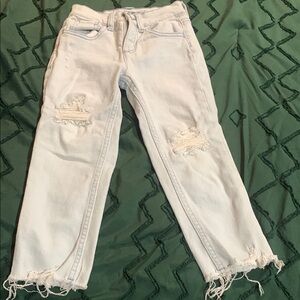 Women's Distressed White Jeans